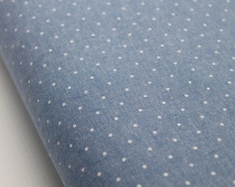 Spots 100% Cotton Chambray with Denim Look -  suitable for craft, bag-making and clothing