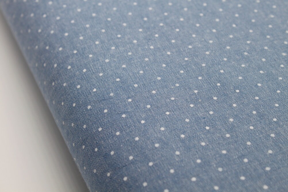 Spots 100% Cotton Chambray With Denim Look Suitable for - Etsy