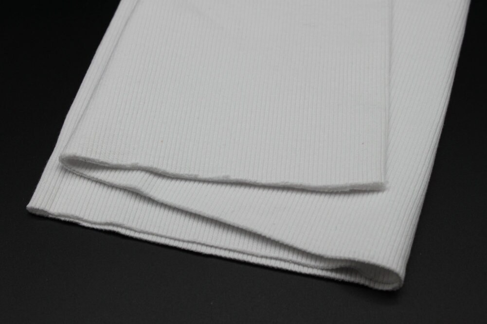 Ribbing Fabric, White- Width 60cm – Lincraft