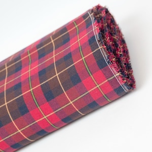 Modern Wallace Tartan + matching thread. Tartan fabric by the yard.