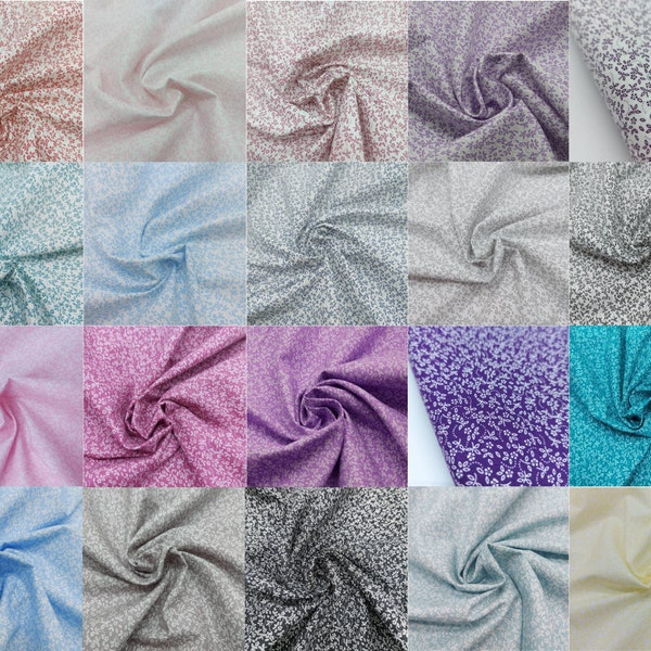 Ditsy Daisy 100 % Cotton  - 32 Colours of Fabric - suitable for crafts, decoration and clothing.