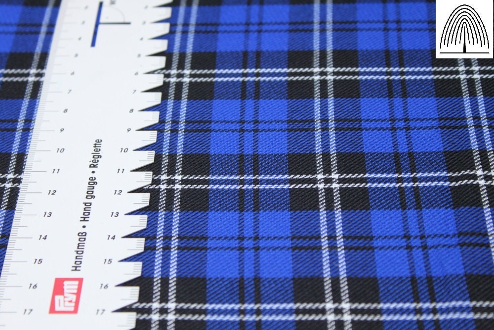 Midnight Blue Fashion Tartan Polyviscose Suitable for - Etsy UK