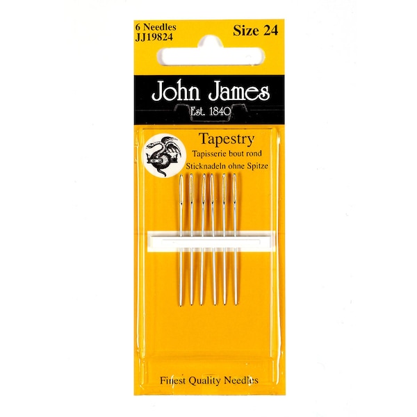 John James Needles - Tapestry/Cross stitch Needles - Single Size Pack - Sizes 13 or 14 or 16 or 20 or 24 or 26 or 28