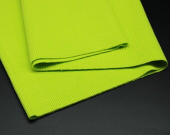 Lime Sorbet Rib Knit Tube 2 x 38cm, weight 340 gsm, 97% cotton, 3 perc. elastane, suitable for Cuffs, Waistbands, Necklines.