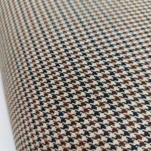 Brown Tartan Houndstooth, Polyviscose, suitable for clothing, decoration, soft furnishing + matching thread.