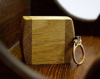 Mamiddle Scatola per anelli in legno di noce, in velluto morbido, per interni, in legno, per proposta, fidanzamento, matrimonio, cerimonia (cuore