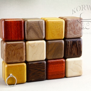Elegant engagement ring boxes different colors for proposal. Luxury ring bearer box for wedding. Unique gift for her.