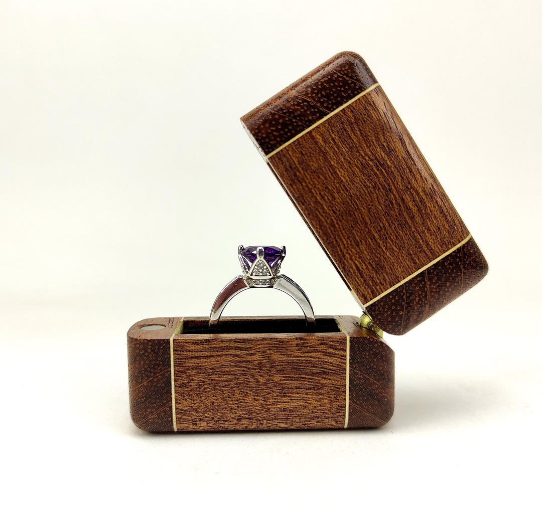 Photo Frame Ring Box Wood Ring Box for Wedding Ceremony. Luxury Engagement Ring Box for ...