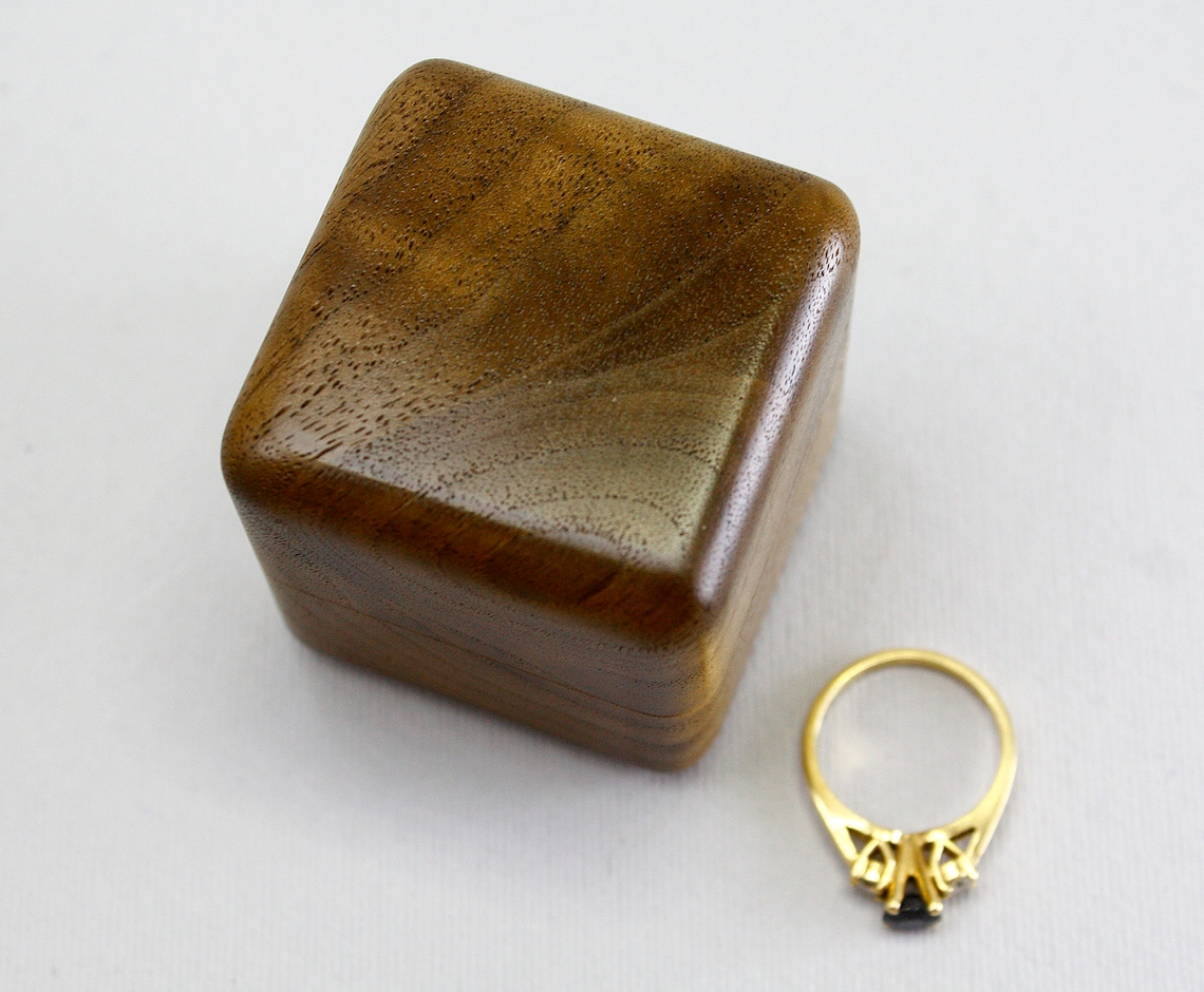 Wooden engagement ring box from Walnut Personalized Rustic Etsy