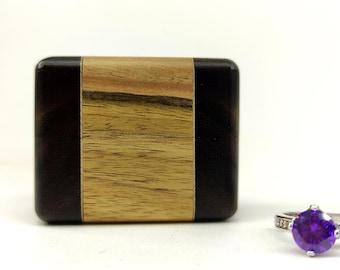 New wooden engagement ring box. Wooden ring holder for wedding. Small proposal ring box handmade.