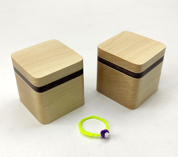 Luxury ring bearer box for White wooden engagement ring box for  Unique wooden ring