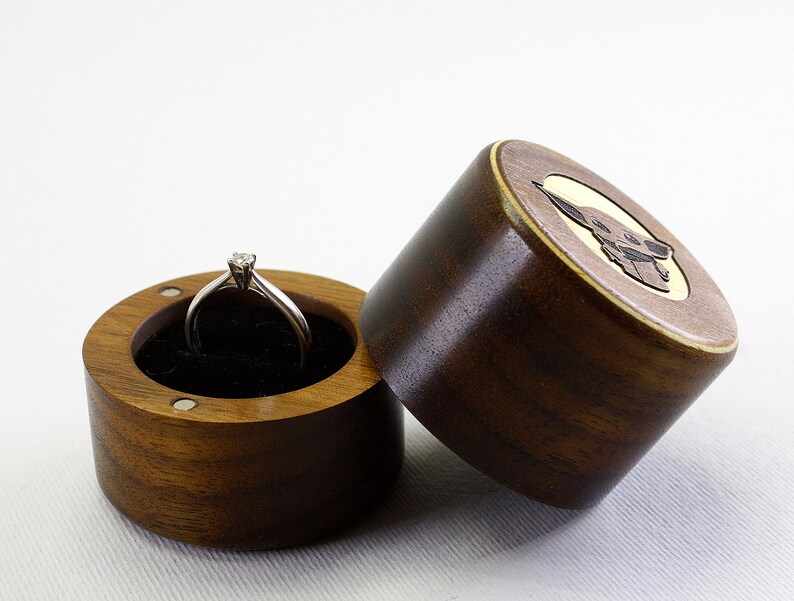Baby Yoda wooden engagement ring box Wedding ring box Jewelry Etsy