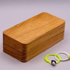 Luxury wood ring box for engagement from oak wood. Wooden ring box for wedding ceremony. Rustic ring holder for ring bearer
