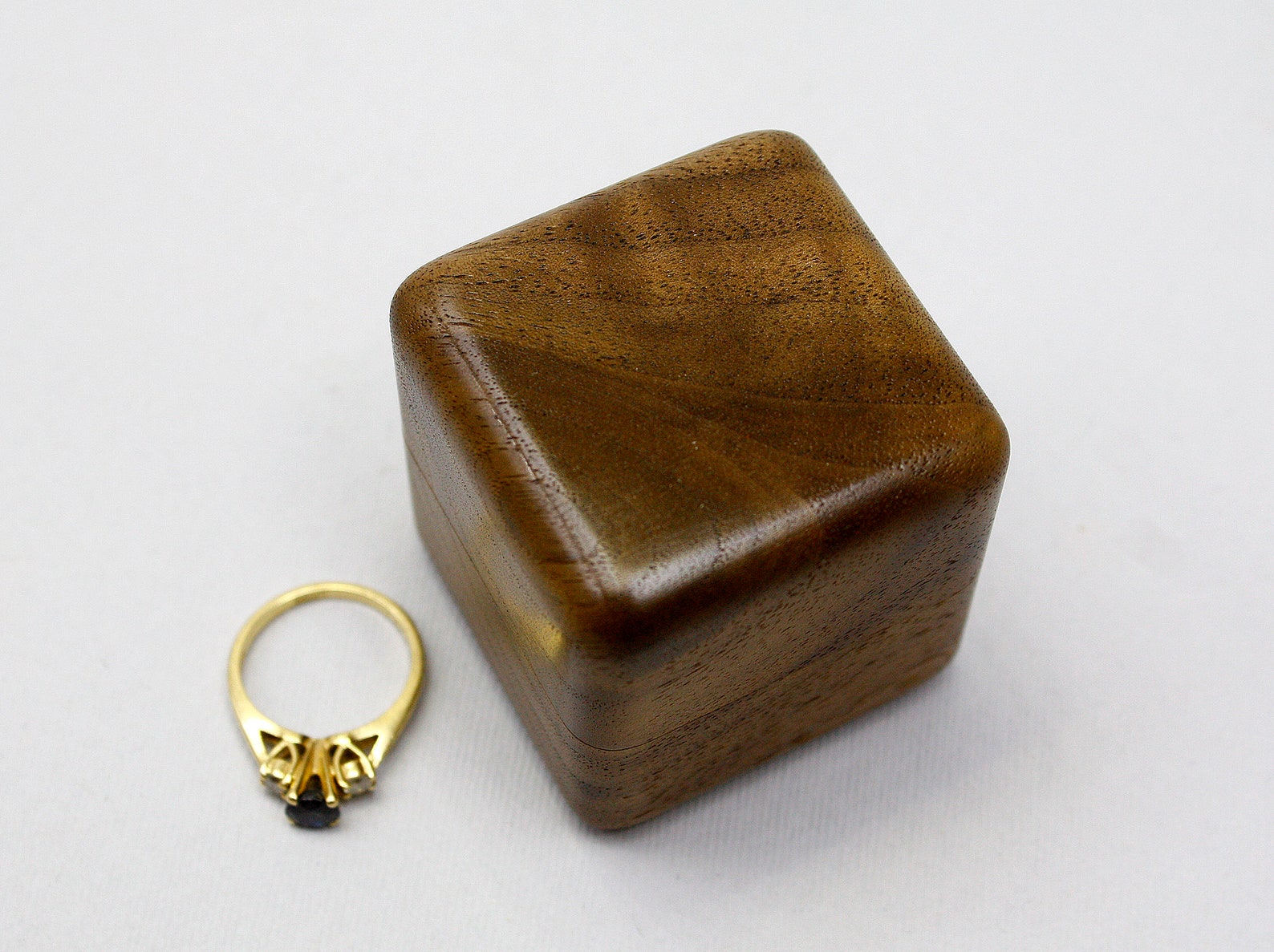 Wooden Engagement Ring Box From Walnut Personalized Rustic Etsy