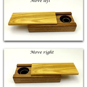Luxury ring box for wedding ceremony.  Wooden engagement ring box ring box. Handmade box for two rings.