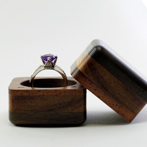 Unique wooden ring box. Elegant engagement ring box for proposal. Luxury wedding ring  box.