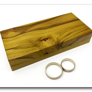 High quality wooden ring box for wedding ceremony. Art handmade double slot ring box. Wood engagement ring box for proposals