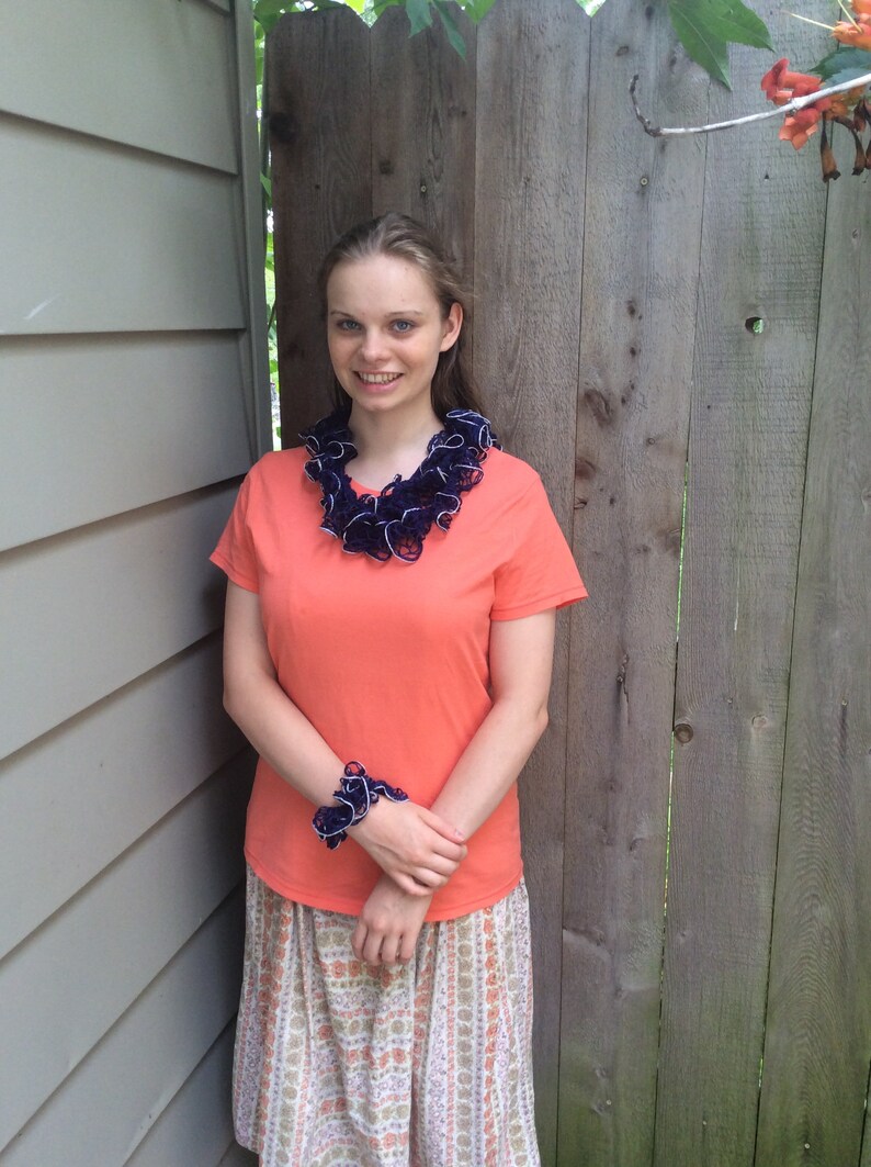 Ruffled Scarves, Matching Ruffle Cuffs and Collars, Hair Ties, Hair