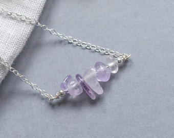 Ametrine Necklace, purple gemstone, boho stone jewelry, wedding party gift, purple bridesmaid necklace, lilac bridesmaid, lavender jewellery