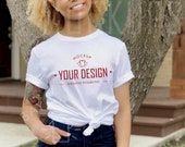 White T-Shirt Mock-up - Bella Canvas T-Shirt Mock-up - T-Shirt Mockup - Bella Canvas 3001 Mock-up - Product Model