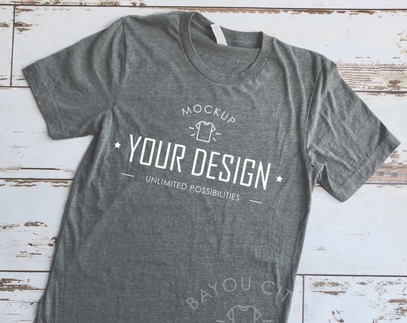 Deep Heather T-Shirt Mockup Bella  Canvas T-Shirt