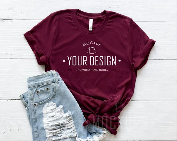 Download Maroon 3001 T Shirt Mockup Bella Canvas T Shirt Free 751924 Psd Mockup Templates Creative Best Design For Download PSD Mockup Templates