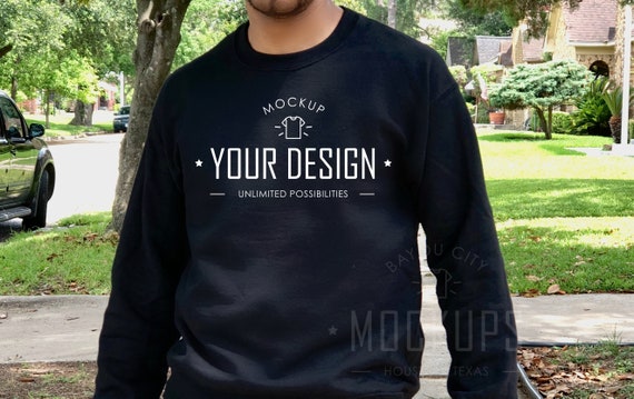 Black SweaT-Shirt Mockup Gildan SweaT-Shirt Mockup Gildan Black SweaT-Shirt Mockup Gildan SweaT-Shirt Mockup Gildan