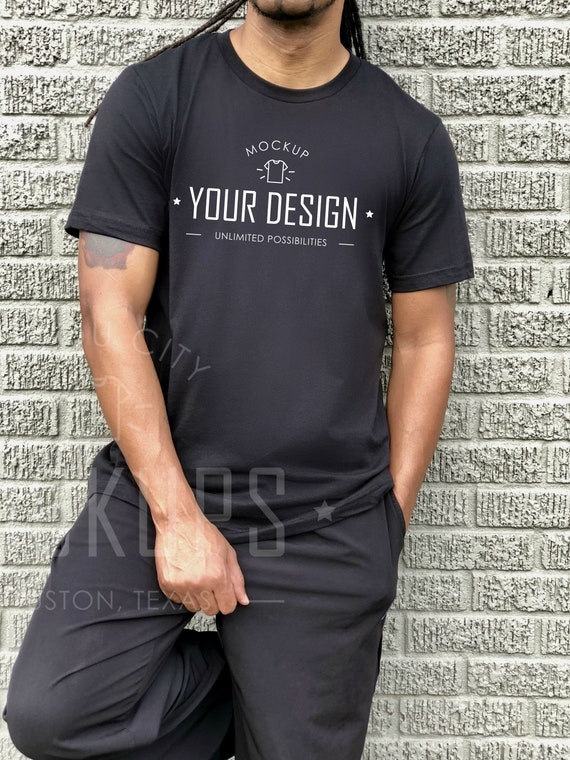 Download Black T-Shirt Mock-up Men's T-Shirt Mock-up T-Shirt | Etsy