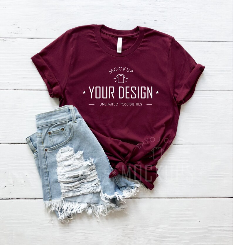 Download Maroon 3001 T-Shirt Mock-up Bella Canvas T-Shirt Mock-up | Etsy