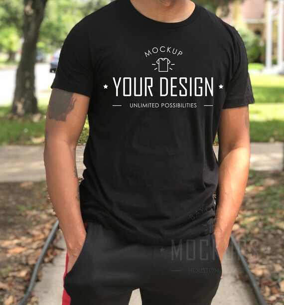 Tshirt Mockup Black Bella Canvas Mockup 3001 Mens Mockup Etsy