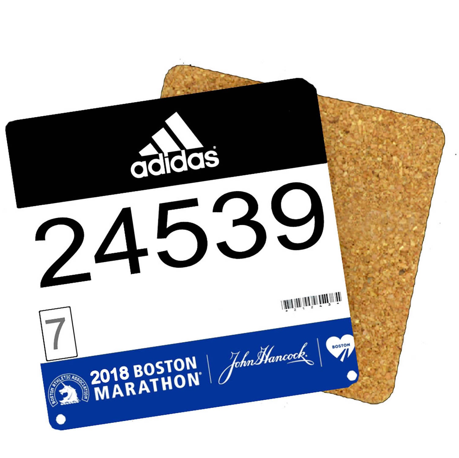 Race Bib Coaster Boston Marathon Bib Coaster Customizable Etsy