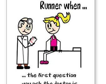 Get Well Card For Runner, Running Get Well Card, Encouragement Card for Runner, Gift for Runner, Runner's Greeting Card, Running Gift Card