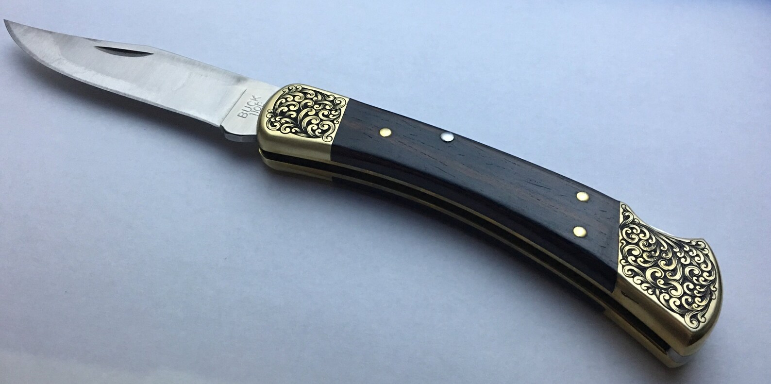 Custom HandEngraved Buck 110 Folding Knife With Etsy