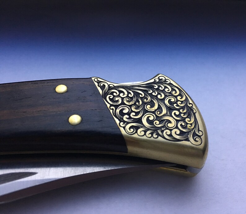 Custom HandEngraved Buck 110 Folding Knife With Etsy