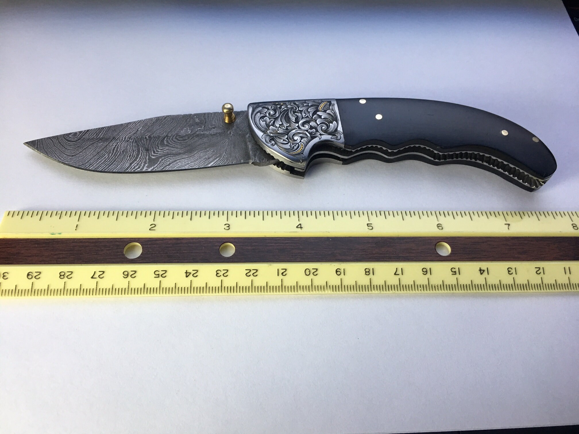 Hand Engraved 24 Karat Gold Inlayed Scroll Filigree Folding Hunter ...