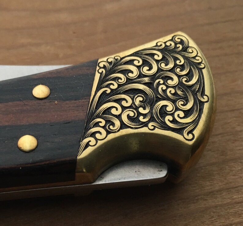 Custom HandEngraved Buck 110 Folding Knife With Etsy