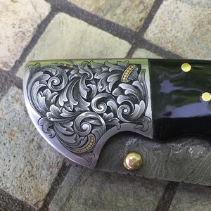 Hand Engraved 24 Karat Gold Inlayed Scroll Filigree Folding Hunter ...