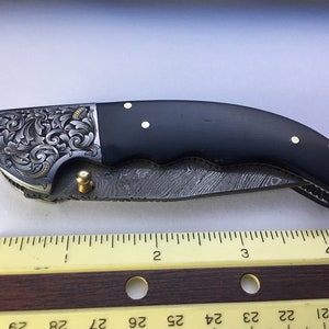 Hand Engraved 24 Karat Gold Inlayed Scroll Filigree Folding Hunter ...