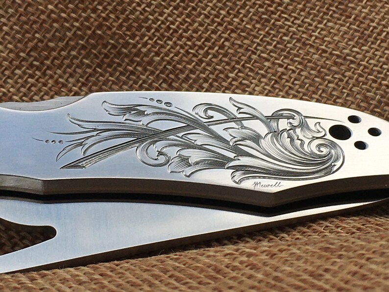 Custom Handengraved Folding Spyderco byrd Knife Etsy