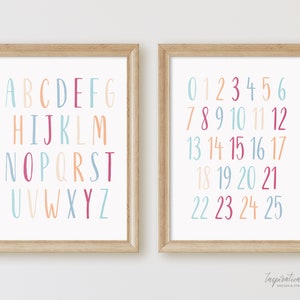 Wild Flamingo Alphabet and Number Prints, Instant Download