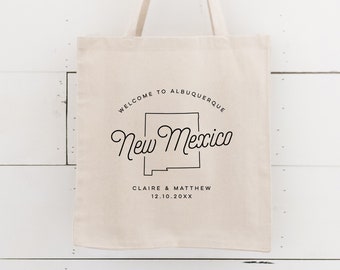 New Mexico Personalized Wedding Welcome Canvas Tote Bag