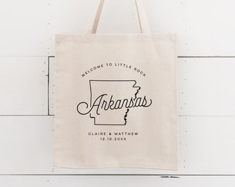 Arkansas Personalized Wedding Welcome Canvas Tote Bag