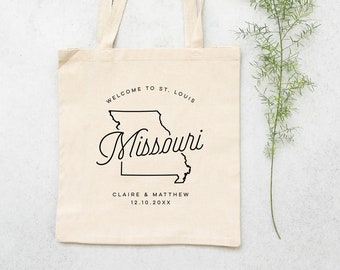 Missouri Custom Wedding Welcome Canvas Tote Bag