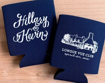 Customizable Venue Illustration Can Cooler Beer Cozy Wedding Favor