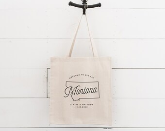 Montana Custom Wedding Welcome Canvas Tote Bag