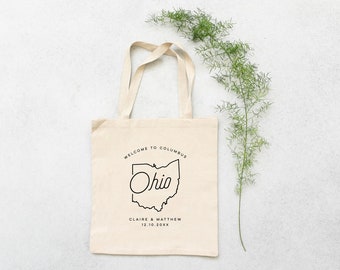 Ohio Custom Wedding Welcome Canvas Tote Bag