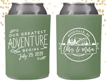 Appalachian Mountain Wedding Can Cooler Beer Cozy Favor