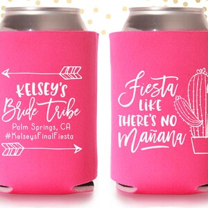 Desert Cactus Bachelorette Fiesta Can Cooler Beer Cozy Party Favor