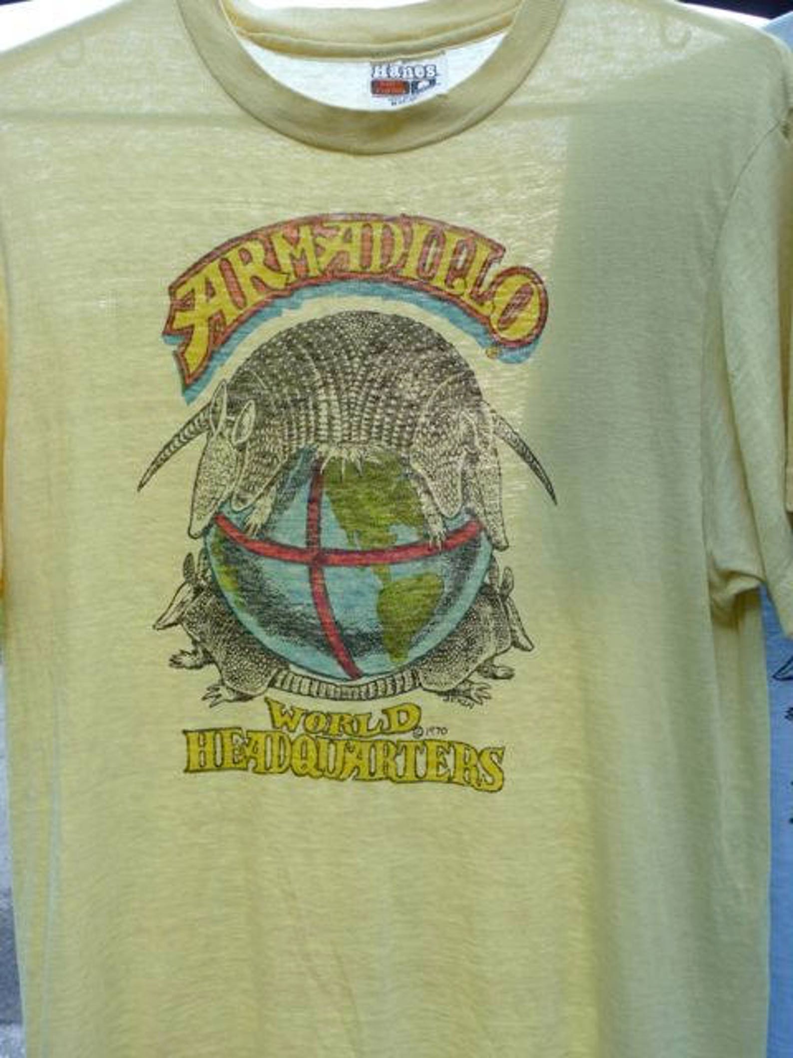Armadillo World Headquarters T-shirt Austin Texas Yellow | Etsy