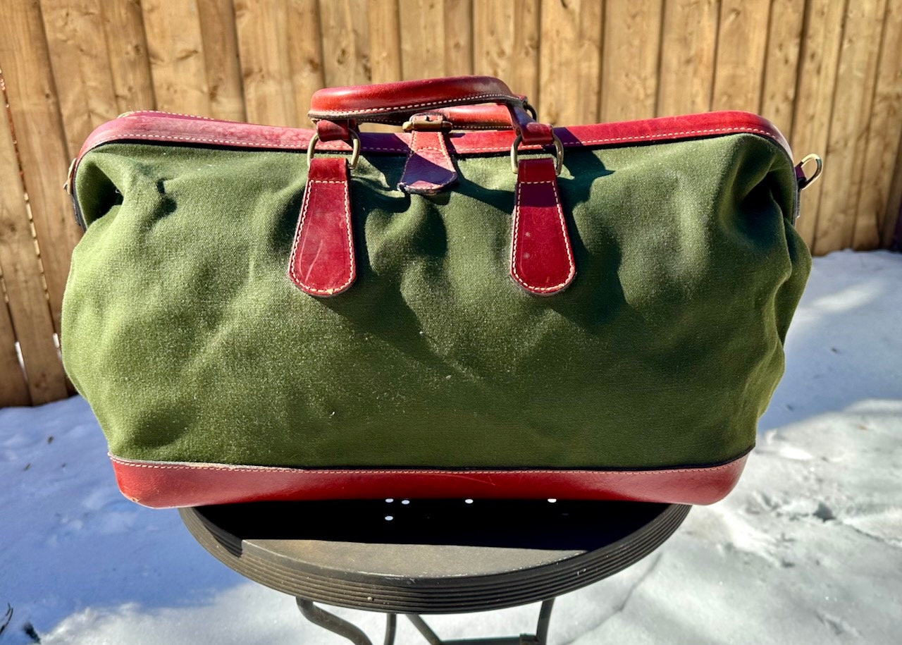 Canvas Gladstone Bag Etsy